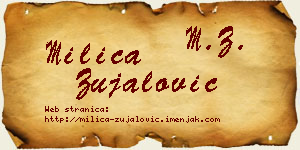 Milica Zujalović vizit kartica